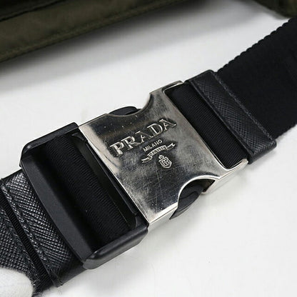 中古 プラダ ボディバッグ レディース ブランド PRADA トライアングルロゴ 1BL011 カーキ USDPR115412011