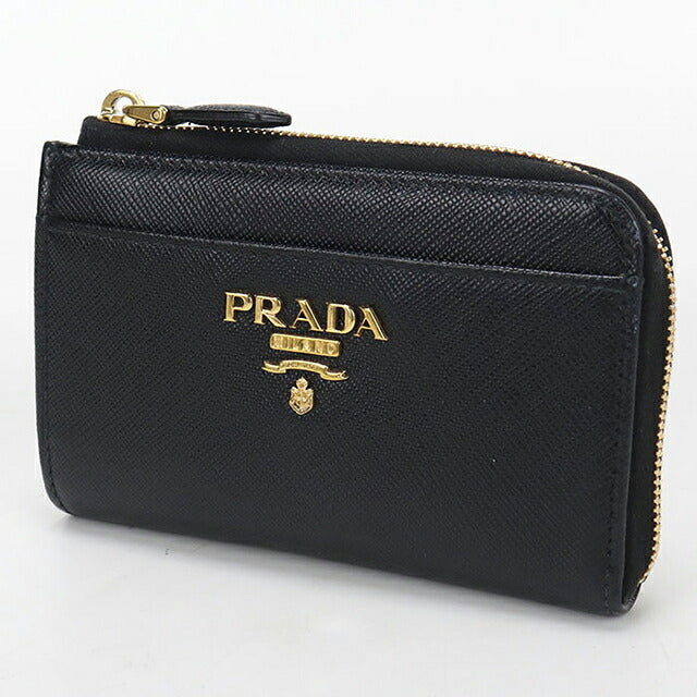中古 プラダ 小銭入れ レディース ブランド PRADA サフィアーノレザーキーチェーン 1PP122 ブラック USDPR115428011