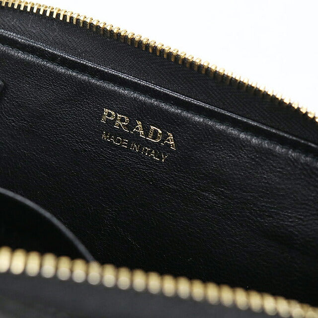 中古 プラダ 小銭入れ レディース ブランド PRADA サフィアーノレザーキーチェーン 1PP122 ブラック USDPR115428011