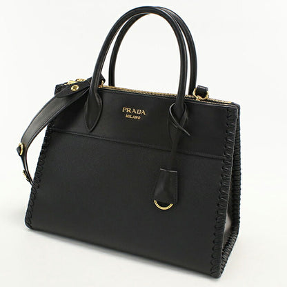 中古 プラダ トートバッグ レディース ブランド PRADA サフィアーノレザー 2WAY レザー ブラック USDPR115572011