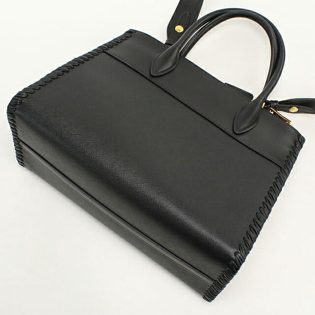 中古 プラダ トートバッグ レディース ブランド PRADA サフィアーノレザー 2WAY レザー ブラック USDPR115572011