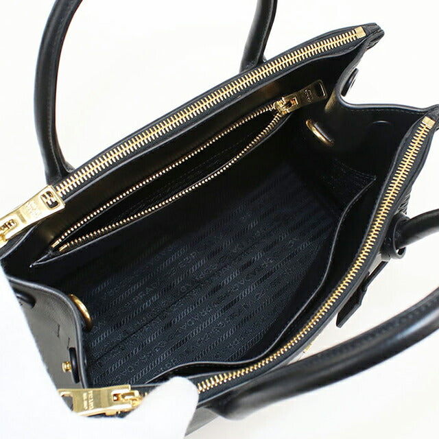 中古 プラダ トートバッグ レディース ブランド PRADA サフィアーノレザー 2WAY レザー ブラック USDPR115572011