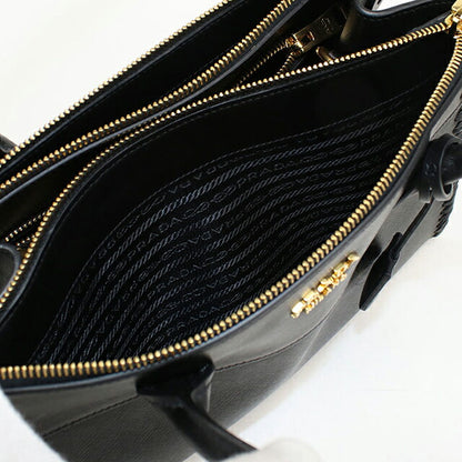 中古 プラダ トートバッグ レディース ブランド PRADA サフィアーノレザー 2WAY レザー ブラック USDPR115572011