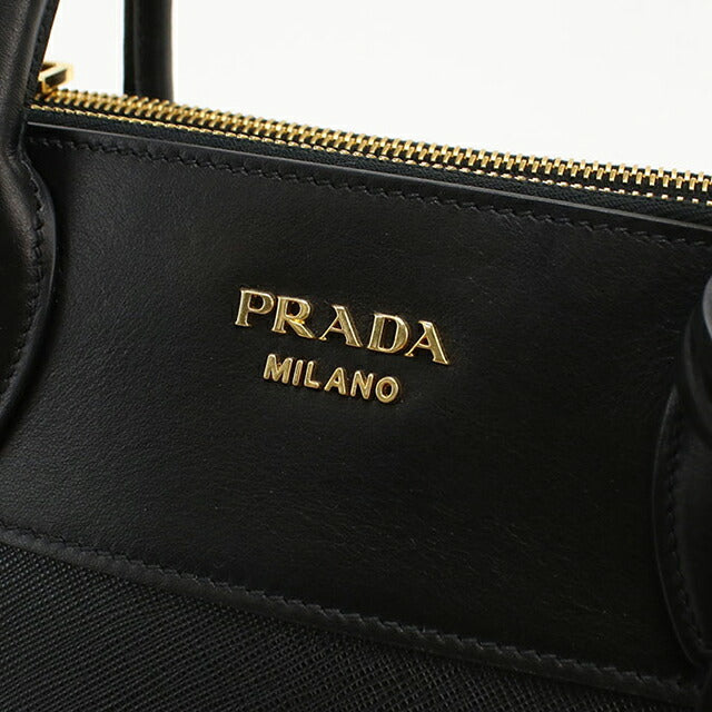 中古 プラダ トートバッグ レディース ブランド PRADA サフィアーノレザー 2WAY レザー ブラック USDPR115572011