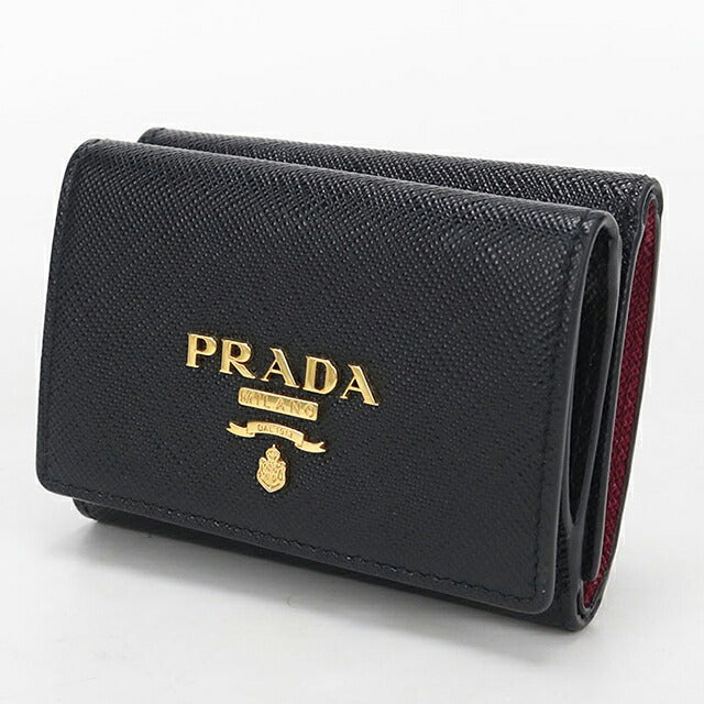 中古 プラダ 三つ折り財布 三折財布 コンパクト レディース ブランド