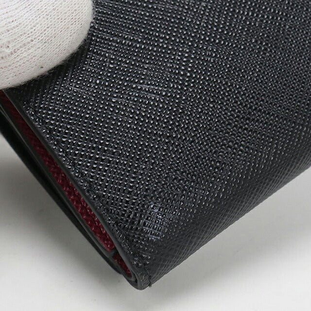 中古 プラダ 三つ折り財布 三折財布 コンパクト レディース ブランド PRADA サフィアーノ 1MH021 ブラック USDPR115685011