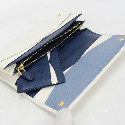 中古 プラダ 長財布二折 レディース ブランド PRADA サフィアーノマルチカラー 1MH132 ホワイト USDPR115741011