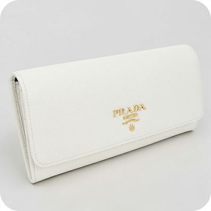中古 プラダ 長財布二折 レディース ブランド PRADA サフィアーノマルチカラー 1MH132 ホワイト USDPR115741011