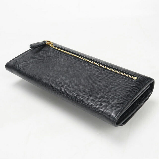 中古 プラダ 長財布二折 レディース ブランド PRADA サフィアーノレザー 1MH132 ブラック USDPR115742011