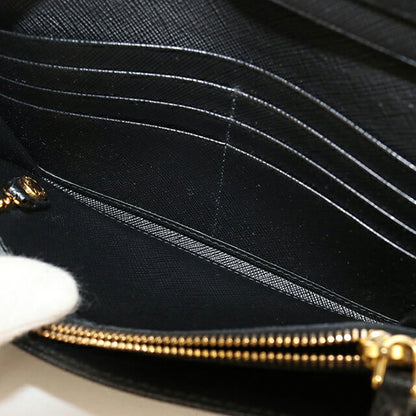 中古 プラダ 長財布二折 レディース ブランド PRADA サフィアーノレザー 1MH132 ブラック USDPR115742011