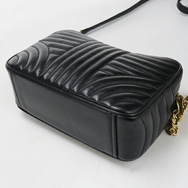 中古 プラダ ショルダーバッグ レディース ブランド PRADA ダイアグラム チェーンショルダー レザー 1BH083 ブラック USDPR115821011