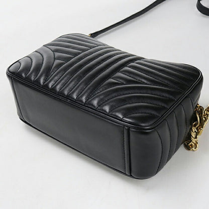 中古 プラダ ショルダーバッグ レディース ブランド PRADA ダイアグラム チェーンショルダー レザー 1BH083 ブラック USDPR115821011