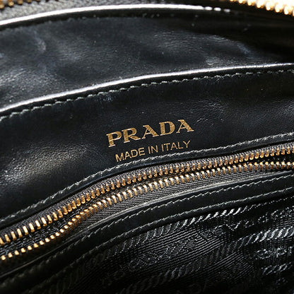 中古 プラダ ショルダーバッグ レディース ブランド PRADA ダイアグラム チェーンショルダー レザー 1BH083 ブラック USDPR115821011