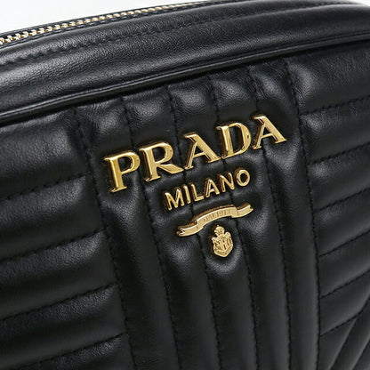 中古 プラダ ショルダーバッグ レディース ブランド PRADA ダイアグラム チェーンショルダー レザー 1BH083 ブラック USDPR115821011