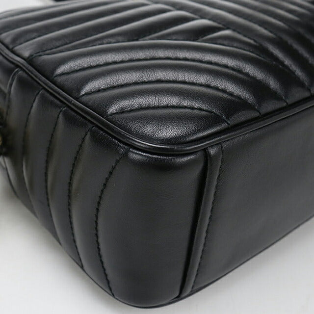 中古 プラダ ショルダーバッグ レディース ブランド PRADA ダイアグラム チェーンショルダー レザー 1BH083 ブラック USDPR115821011