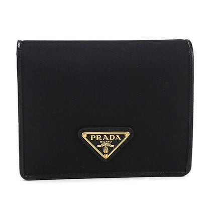中古 プラダ 二つ折り財布 二折財布 コンパクト レディース ブランド PRADA トライアングル 1MV204 ブラック USDPR115888011