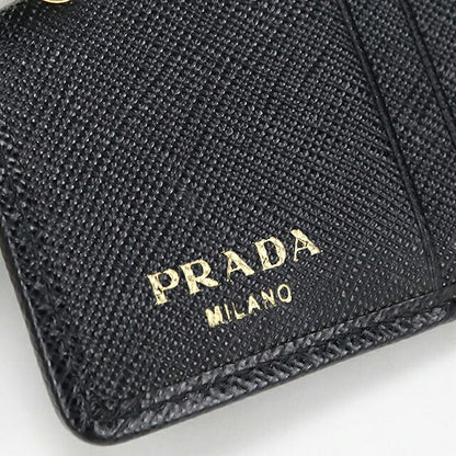 中古 プラダ 二つ折り財布 二折財布 コンパクト レディース ブランド PRADA トライアングル 1MV204 ブラック USDPR115888011