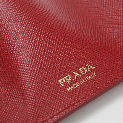 中古 プラダ 三つ折り財布 三折財布 コンパクト レディース ブランド PRADA サフィアーノレザー 1MH021 レッド USDPR116043011