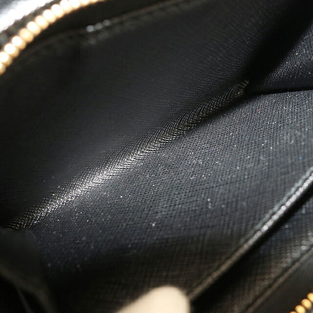 中古 プラダ 二つ折り財布 二折財布 コンパクト レディース ブランド PRADA サフィアーノレザー 1ML225 ブラック USDPR116044011