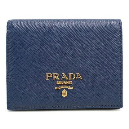 中古 プラダ 二つ折り財布 二折財布 コンパクト レディース ブランド PRADA  サフィアーノレザー レザー 1MV204 QWA F0016 ネイビー USDPR116085011