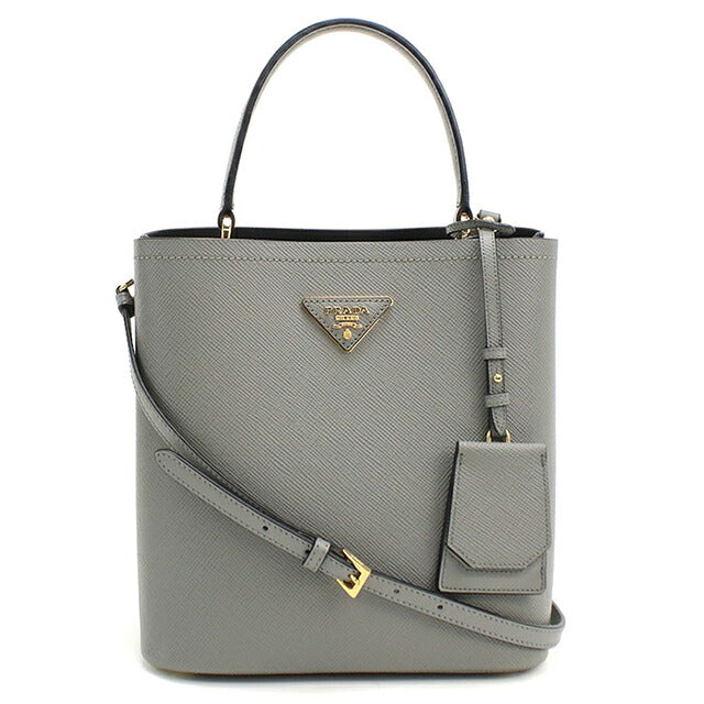 中古 プラダ ハンドバッグ レディース ブランド PRADA パニエ 2WAY レザー 1BA212 グレー USDPR116090011