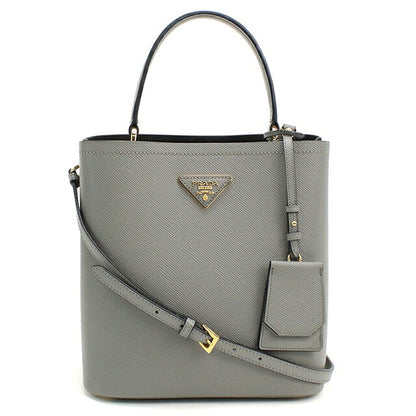 中古 プラダ ハンドバッグ レディース ブランド PRADA パニエ 2WAY レザー 1BA212 グレー USDPR116090011