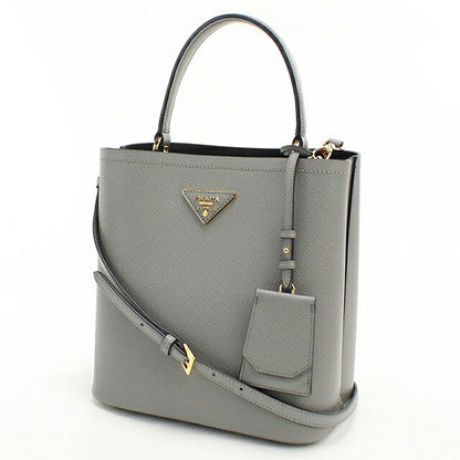 中古 プラダ ハンドバッグ レディース ブランド PRADA パニエ 2WAY レザー 1BA212 グレー USDPR116090011