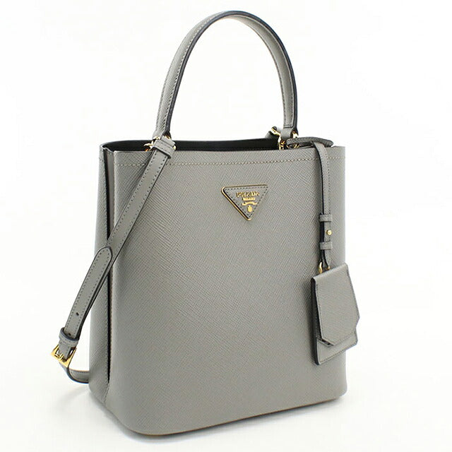 中古 プラダ ハンドバッグ レディース ブランド PRADA パニエ 2WAY レザー 1BA212 グレー USDPR116090011
