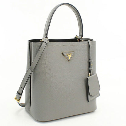 中古 プラダ ハンドバッグ レディース ブランド PRADA パニエ 2WAY レザー 1BA212 グレー USDPR116090011