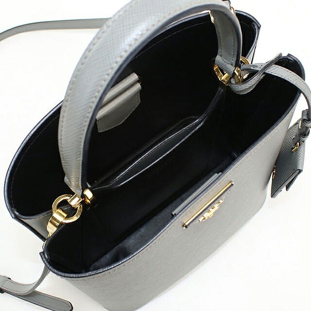 中古 プラダ ハンドバッグ レディース ブランド PRADA パニエ 2WAY レザー 1BA212 グレー USDPR116090011