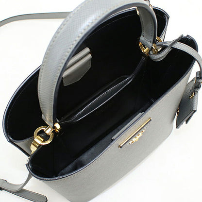 中古 プラダ ハンドバッグ レディース ブランド PRADA パニエ 2WAY レザー 1BA212 グレー USDPR116090011