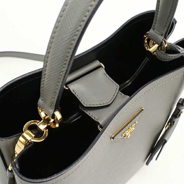 中古 プラダ ハンドバッグ レディース ブランド PRADA パニエ 2WAY レザー 1BA212 グレー USDPR116090011