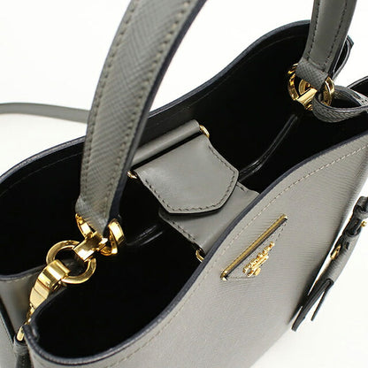 中古 プラダ ハンドバッグ レディース ブランド PRADA パニエ 2WAY レザー 1BA212 グレー USDPR116090011