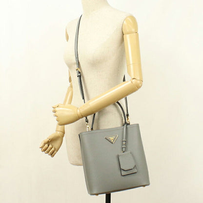 中古 プラダ ハンドバッグ レディース ブランド PRADA パニエ 2WAY レザー 1BA212 グレー USDPR116090011