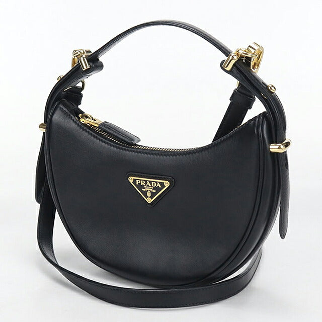 中古 プラダ ハンドバッグ レディース ブランド PRADA トライアングルロゴ アーケスモールレザー 2WAY 1BC194 ブラック USDPR116241011