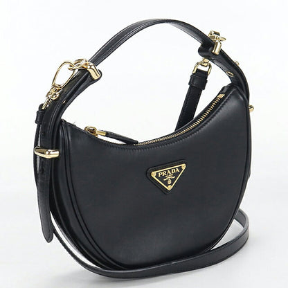 中古 プラダ ハンドバッグ レディース ブランド PRADA トライアングルロゴ アーケスモールレザー 2WAY 1BC194 ブラック USDPR116241011