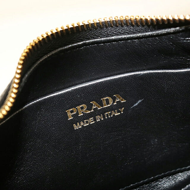 中古 プラダ ハンドバッグ レディース ブランド PRADA トライアングルロゴ アーケスモールレザー 2WAY 1BC194 ブラック USDPR116241011