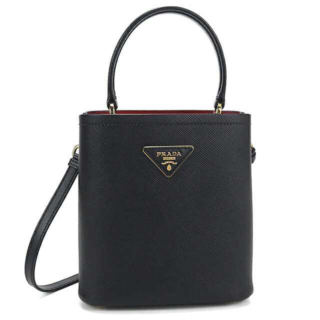 中古 プラダ ハンドバッグ レディース ブランド PRADA パニエ サフィアーノレザー スモールバッグ 2WAY 1BA217 ブラック USDPR116453011