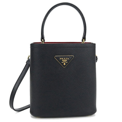 中古 プラダ ハンドバッグ レディース ブランド PRADA パニエ サフィアーノレザー スモールバッグ 2WAY 1BA217 ブラック USDPR116453011