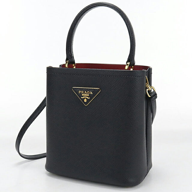 中古 プラダ ハンドバッグ レディース ブランド PRADA パニエ サフィアーノレザー スモールバッグ 2WAY 1BA217 ブラック USDPR116453011