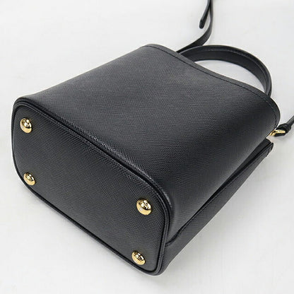 中古 プラダ ハンドバッグ レディース ブランド PRADA パニエ サフィアーノレザー スモールバッグ 2WAY 1BA217 ブラック USDPR116453011