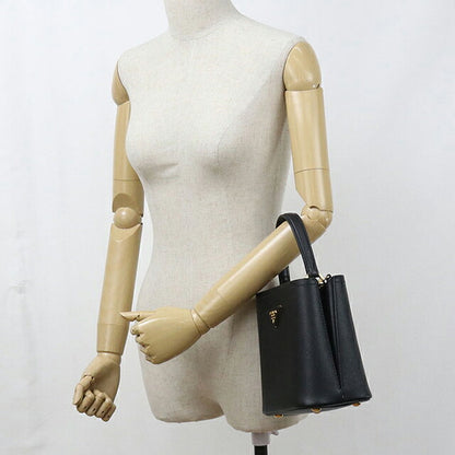 中古 プラダ ハンドバッグ レディース ブランド PRADA パニエ サフィアーノレザー スモールバッグ 2WAY 1BA217 ブラック USDPR116453011