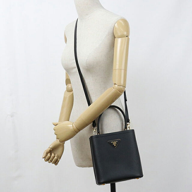 中古 プラダ ハンドバッグ レディース ブランド PRADA パニエ サフィアーノレザー スモールバッグ 2WAY 1BA217 ブラック USDPR116453011