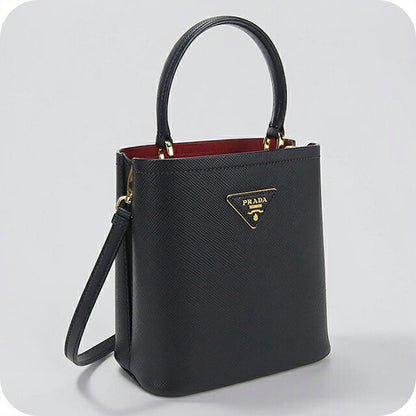 中古 プラダ ハンドバッグ レディース ブランド PRADA パニエ サフィアーノレザー スモールバッグ 2WAY 1BA217 ブラック USDPR116453011