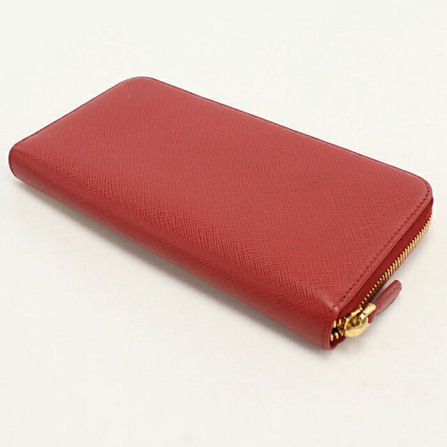 中古 プラダ 長財布ラウンドファスナー レディース ブランド PRADA サフィアーノレザー ジップアラウンド レザー 1ML506 レッド USDPR116523011
