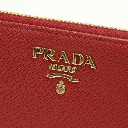 中古 プラダ 長財布ラウンドファスナー レディース ブランド PRADA サフィアーノレザー ジップアラウンド レザー 1ML506 レッド USDPR116523011
