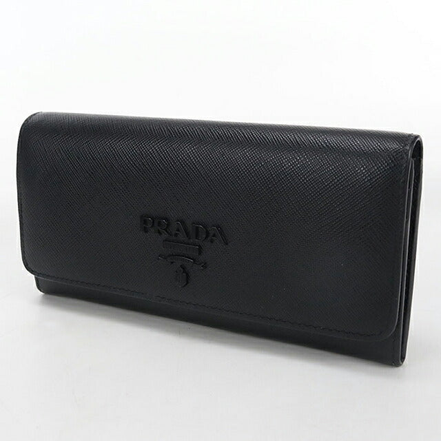 中古 プラダ 長財布二折 レディース ブランド PRADA  サフィアーノレザー 1MH132 2EBW F0002 ブラック USDPR116629011