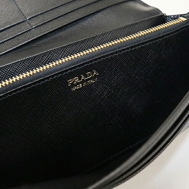 中古 プラダ 長財布二折 レディース ブランド PRADA  サフィアーノレザー 1MH132 2EBW F0002 ブラック USDPR116629011
