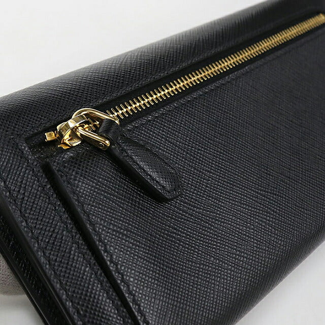 中古 プラダ 長財布二折 レディース ブランド PRADA  サフィアーノレザー 1MH132 2EBW F0002 ブラック USDPR116629011