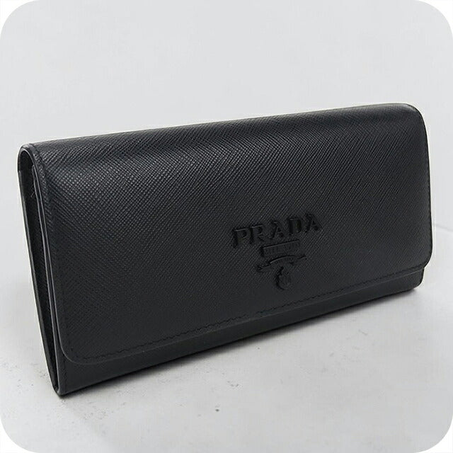 中古 プラダ 長財布二折 レディース ブランド PRADA  サフィアーノレザー 1MH132 2EBW F0002 ブラック USDPR116629011
